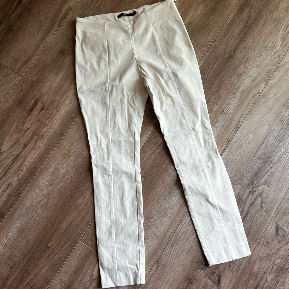 Jarbo beautiful cream pants with side zipper 34=4 excellent condition!